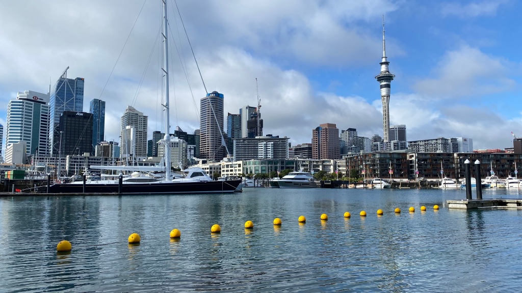 The view of Auckland from Viaduct Harbour
